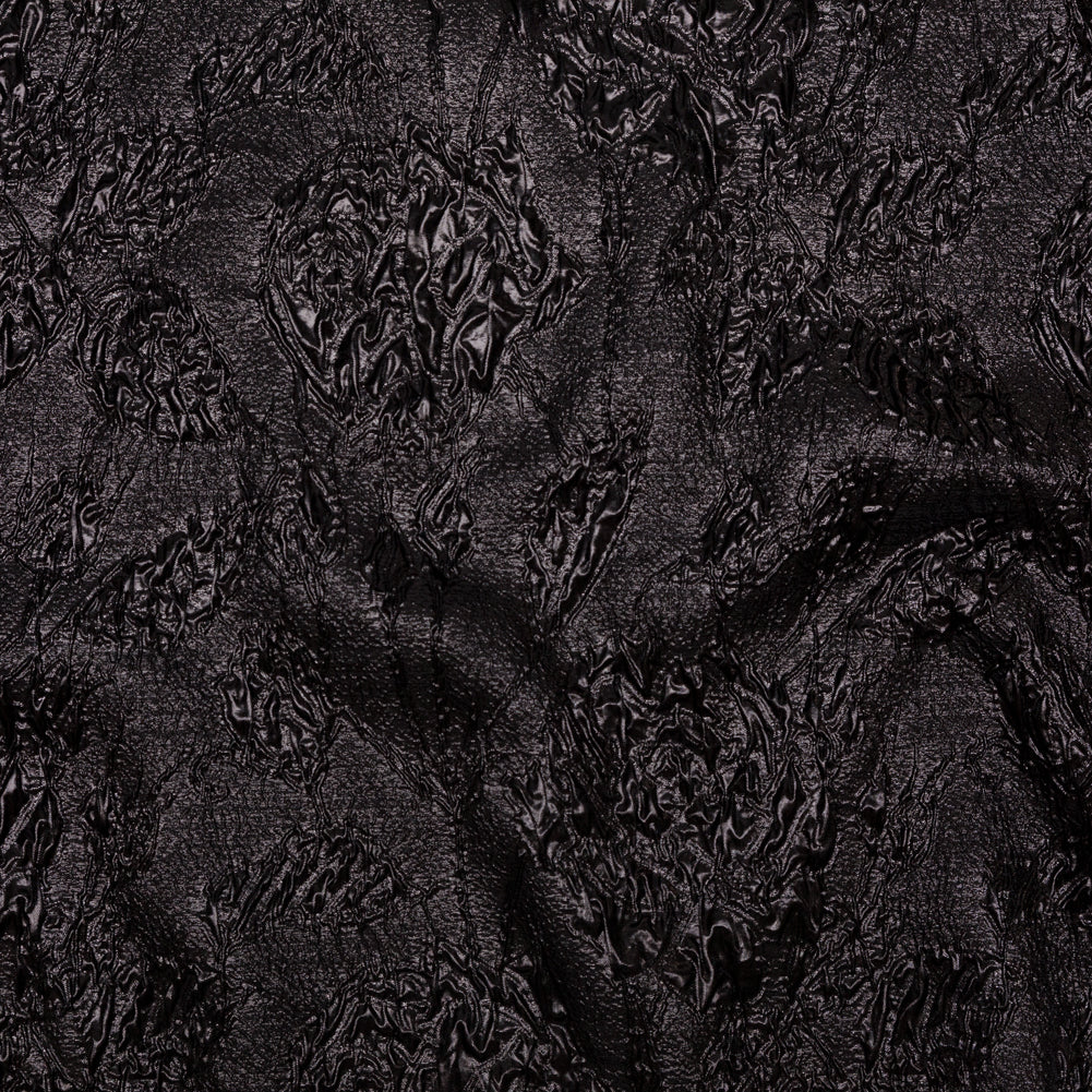 Metallic Black Crinkled Luxury Brocade Metallic Black Crinkled Luxury Brocade