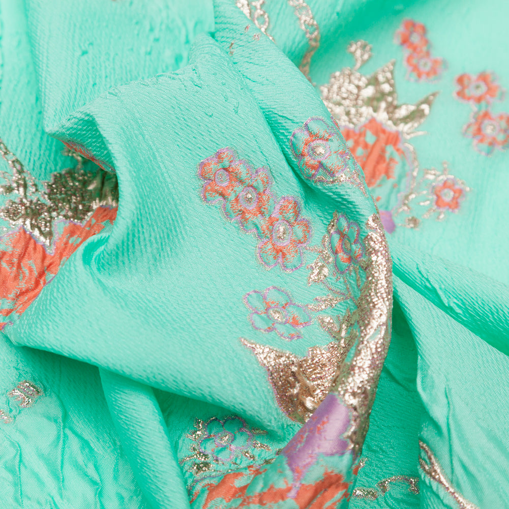 Cascade, Orchid Haze and Metallic Bright Gold Floral Luxury Brocade - Detail Cascade, Orchid Haze and Metallic Bright Gold Floral Luxury Brocade - Detail