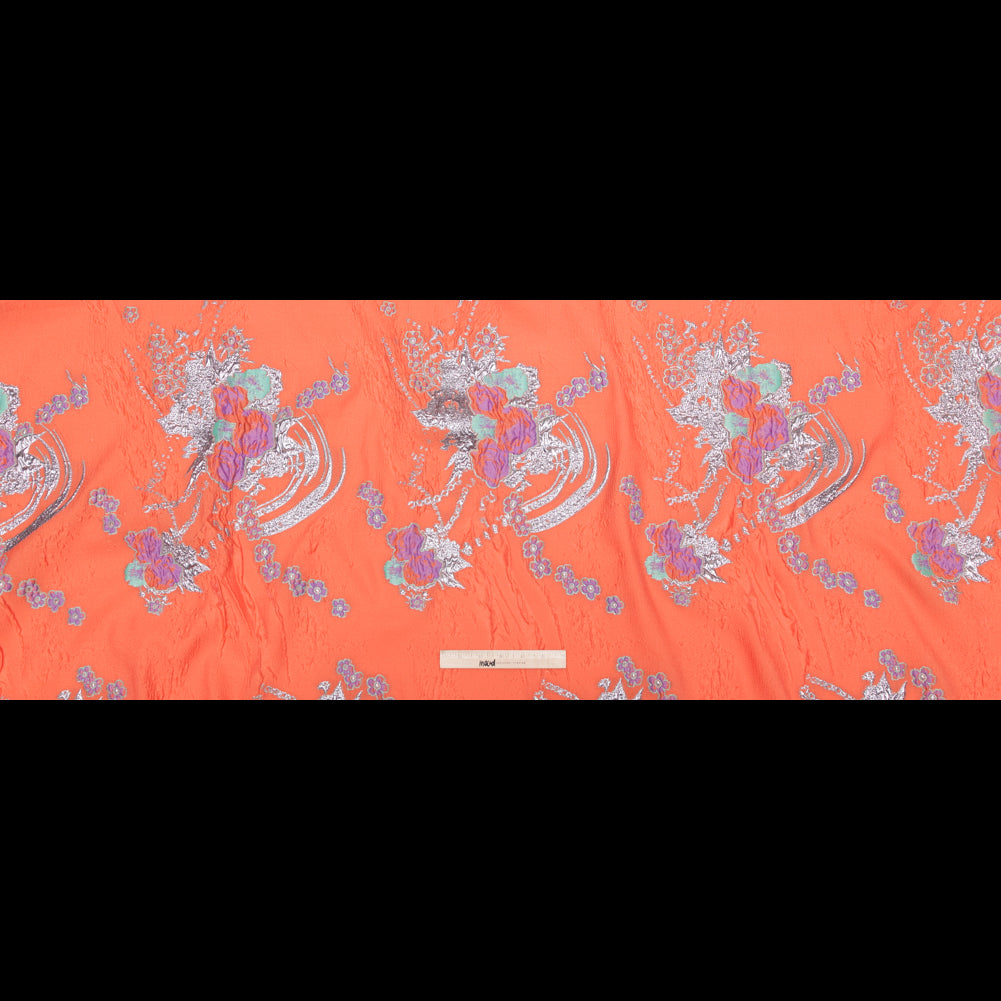 Spearmint, Coral and Metallic Gold Floral Luxury Brocade Full Spearmint, Coral and Metallic Gold Floral Luxury Brocade Full