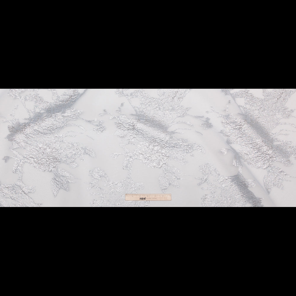 Metallic Silver and Gray Violet Abstract Luxury Organza Brocade Full Metallic Silver and Gray Violet Abstract Luxury Organza Brocade Full