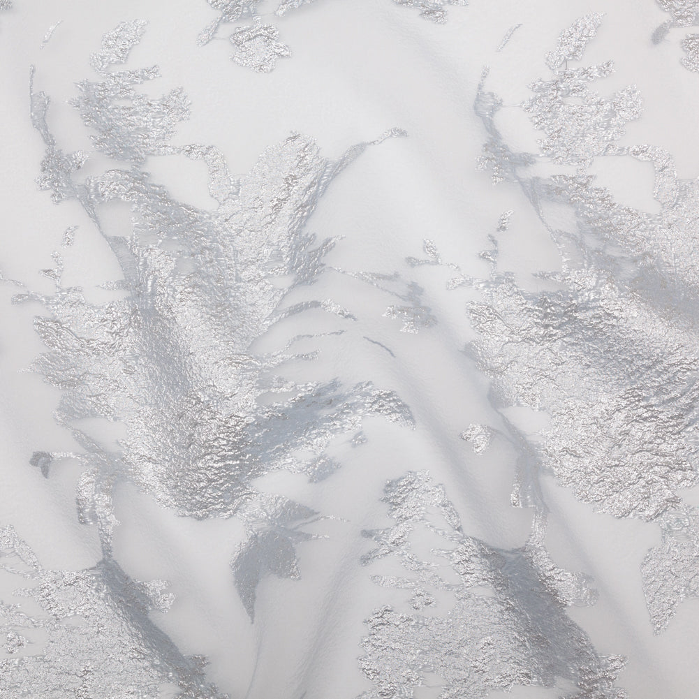 Metallic Silver and Gray Violet Abstract Luxury Organza Brocade Metallic Silver and Gray Violet Abstract Luxury Organza Brocade