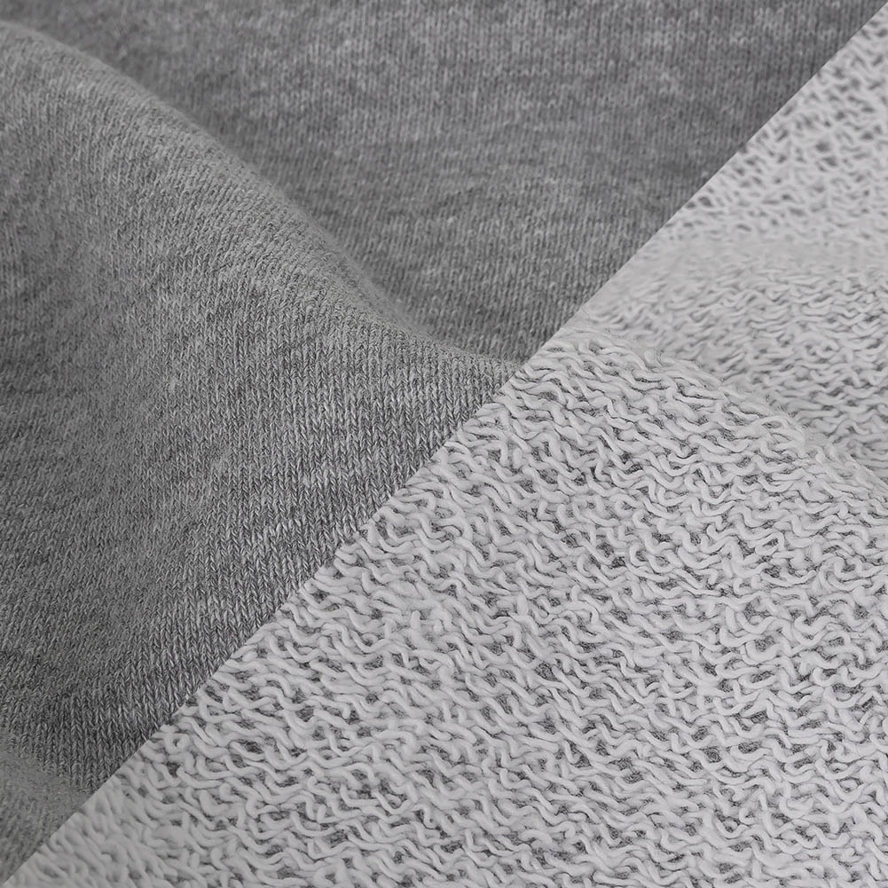 Heathered Dapple Gray and White Cotton Blend French Terry - Detail Heathered Dapple Gray and White Cotton Blend French Terry - Detail
