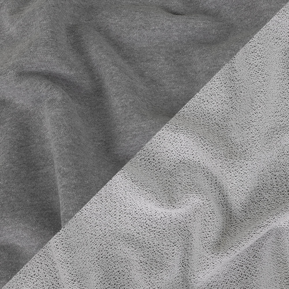 Heathered Dapple Gray and White Cotton Blend French Terry Heathered Dapple Gray and White Cotton Blend French Terry