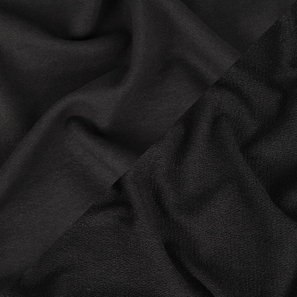 Black Cotton Blend French Terry