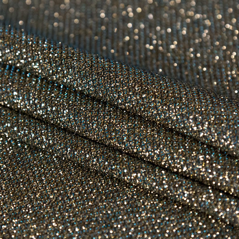 Two-Tone Galaxy Lame - Mermaid Green and Gold - Andromeda Collection Detail Two-Tone Galaxy Lame - Mermaid Green and Gold - Andromeda Collection Detail