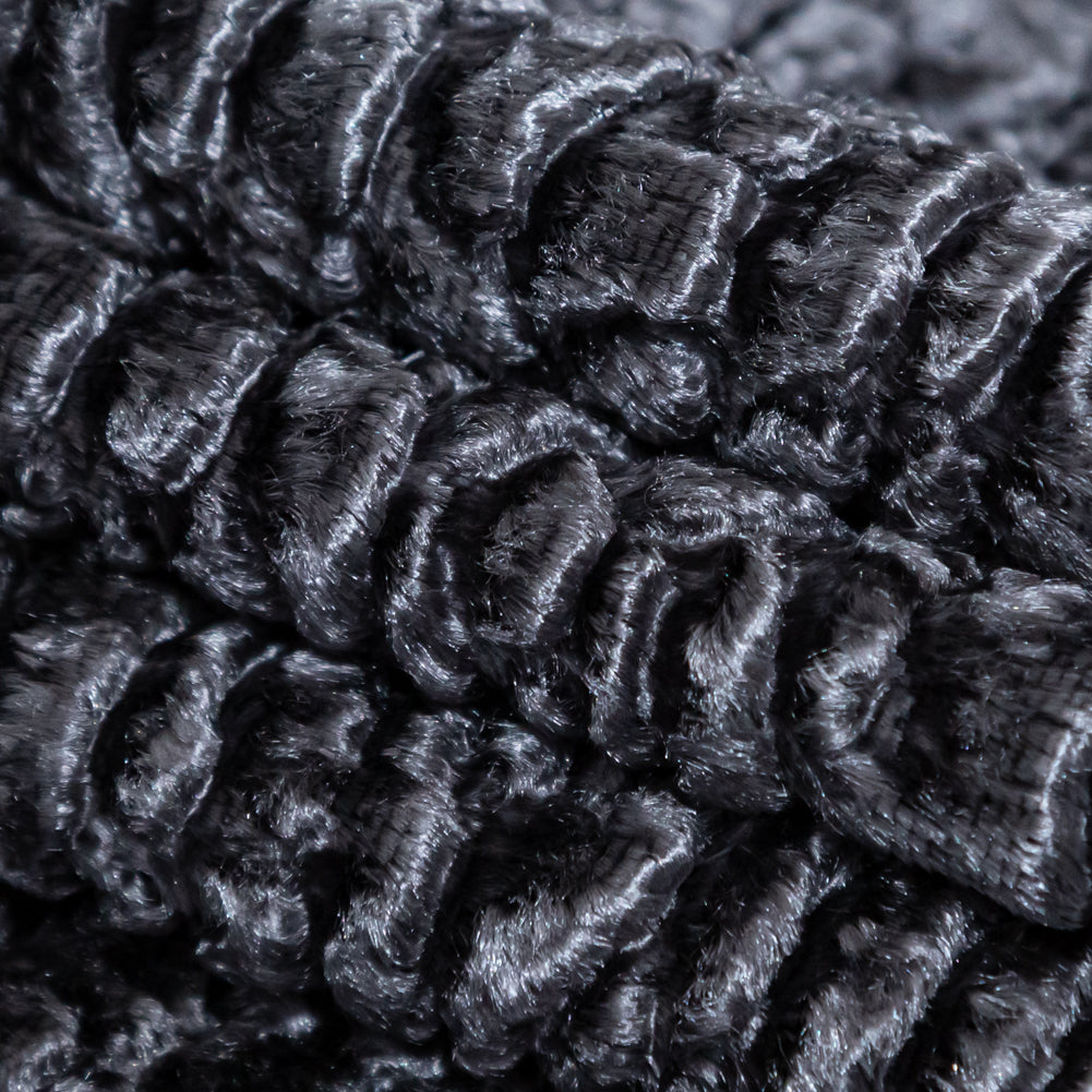 Premium Black Bean Faux Persian Lamb Fur - Detail Premium Black Bean Faux Persian Lamb Fur - Detail