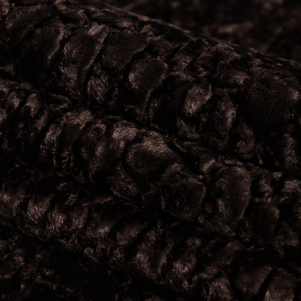 Premium Brown Faux Persian Lamb Fur - Detail Premium Brown Faux Persian Lamb Fur - Detail