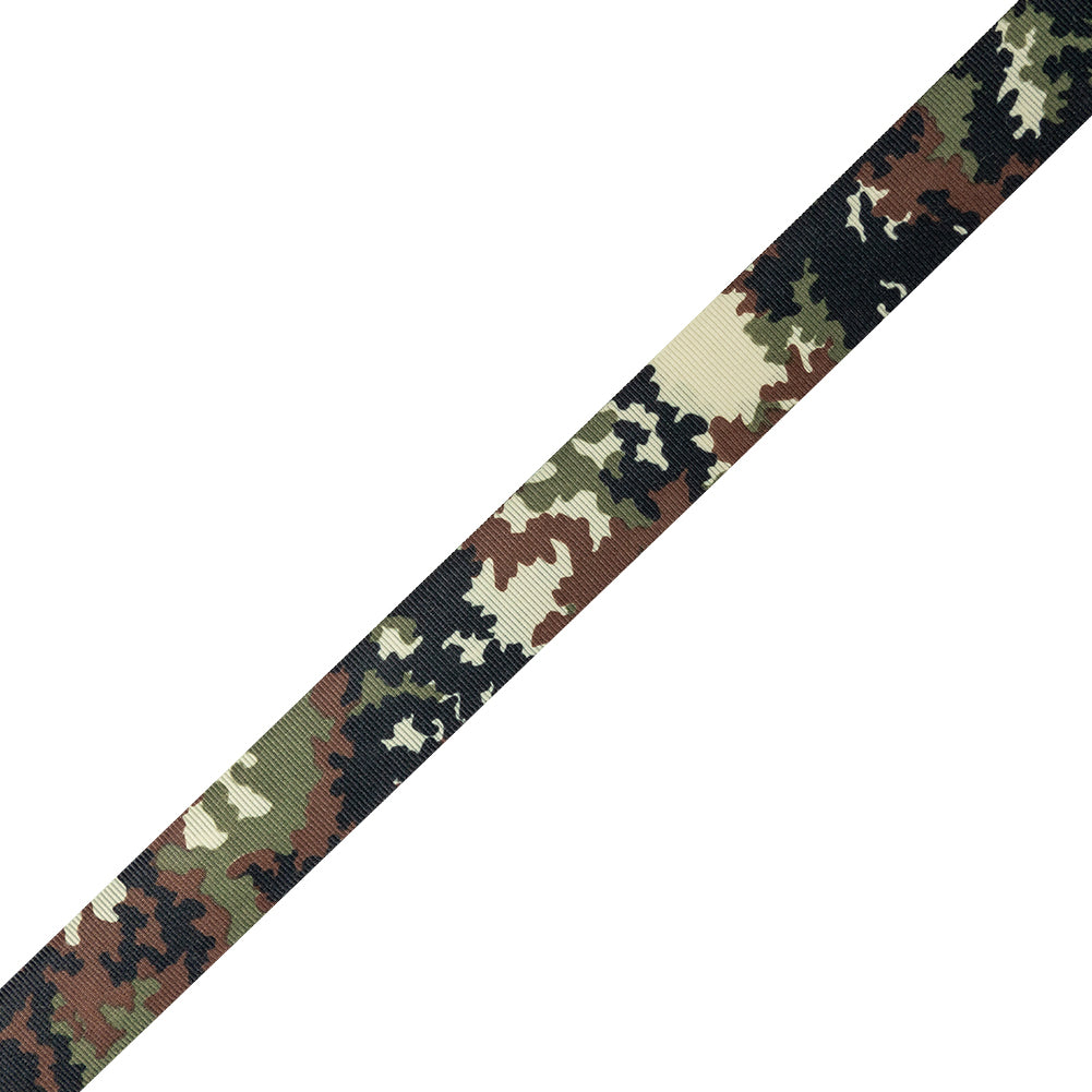 Italian Camouflage Grosgrain Ribbon - 1 Italian Camouflage Grosgrain Ribbon - 1