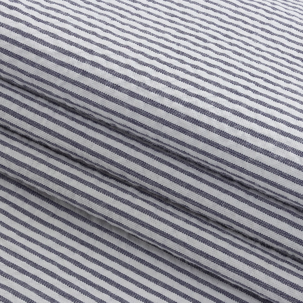 Organic Cotton Seersucker - Navy Stripes - Brasilia Collection Detail Organic Cotton Seersucker - Navy Stripes - Brasilia Collection Detail