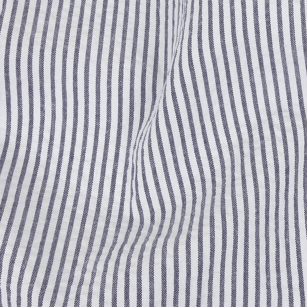 Organic Cotton Seersucker - Navy Stripes - Brasilia Collection Full Organic Cotton Seersucker - Navy Stripes - Brasilia Collection Full