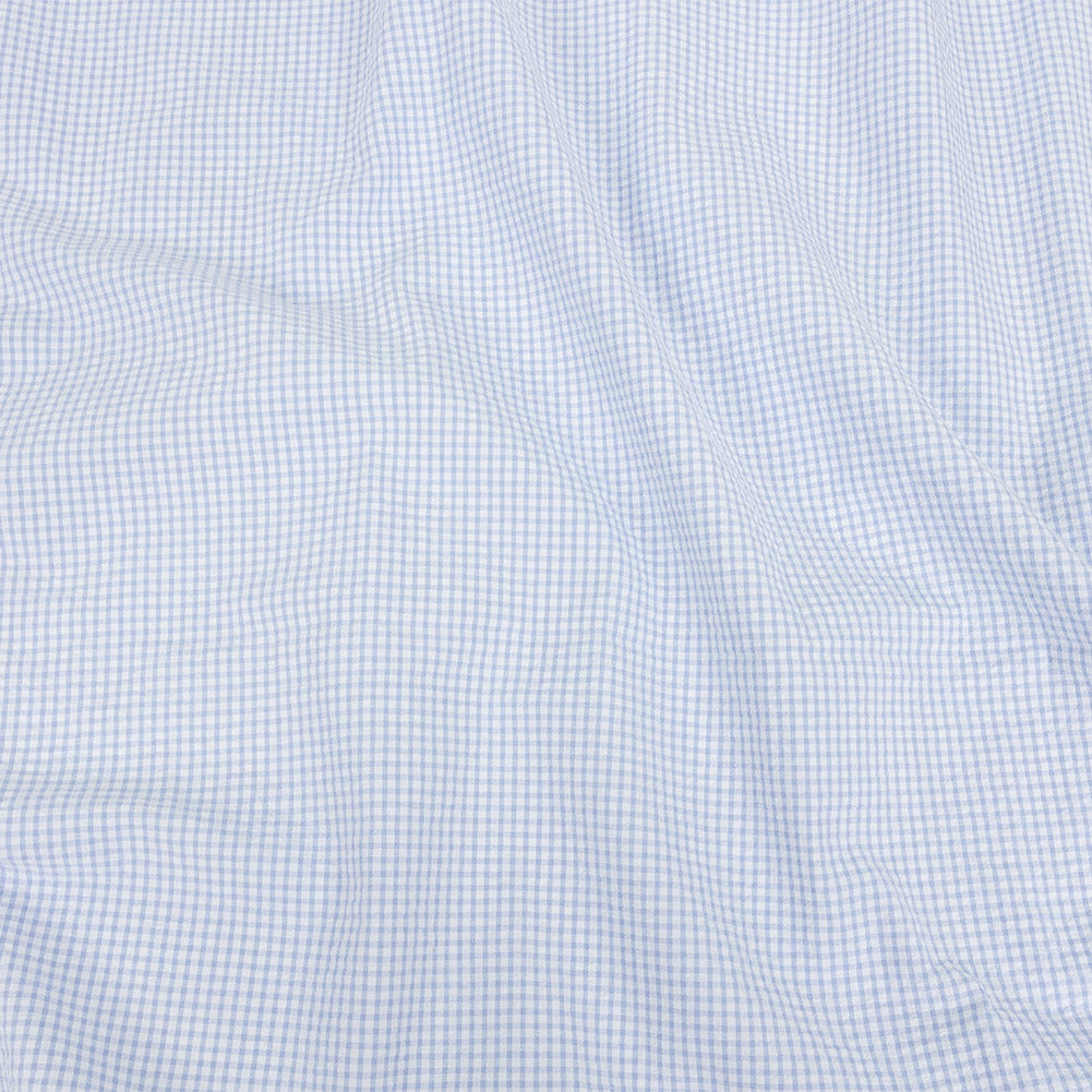Organic Cotton Seersucker - Light Blue Gingham - Olinda Collection Organic Cotton Seersucker - Light Blue Gingham - Olinda Collection