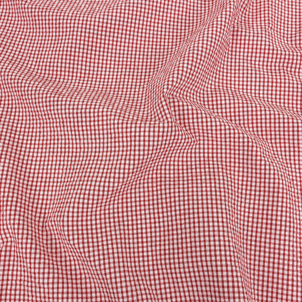 Olinda Red Gingham Organic Cotton Seersucker Olinda Red Gingham Organic Cotton Seersucker