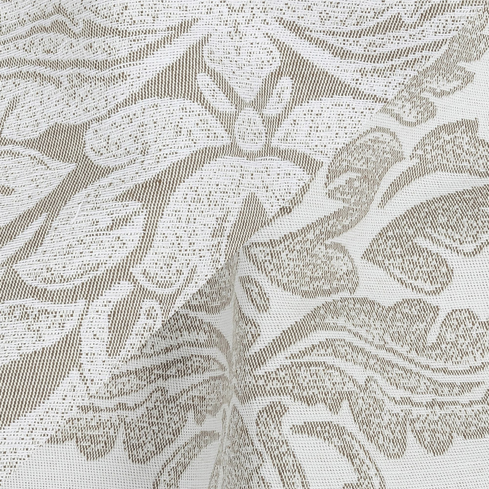 Beige and White Damask Double Wide Drapery Jacquard - Detail Beige and White Damask Double Wide Drapery Jacquard - Detail