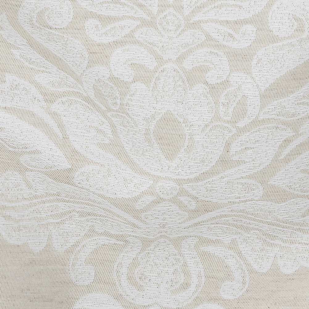 Ivory and White Damask Double Wide Drapery Jacquard - Detail Ivory and White Damask Double Wide Drapery Jacquard - Detail
