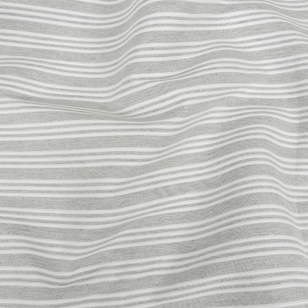 Gray Double Wide Drapery Twill with Raised White Stripes Gray Double Wide Drapery Twill with Raised White Stripes