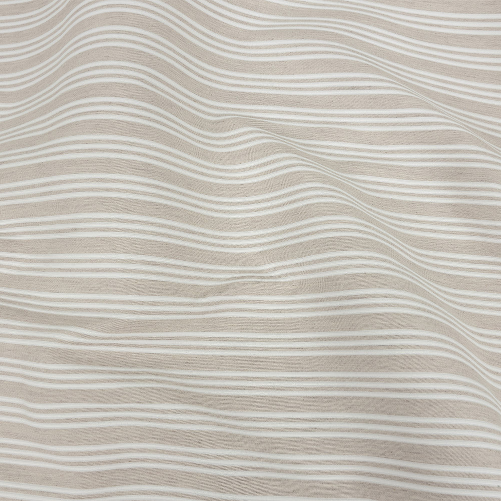 Ivory Double Wide Drapery Twill with Raised White Stripes Ivory Double Wide Drapery Twill with Raised White Stripes