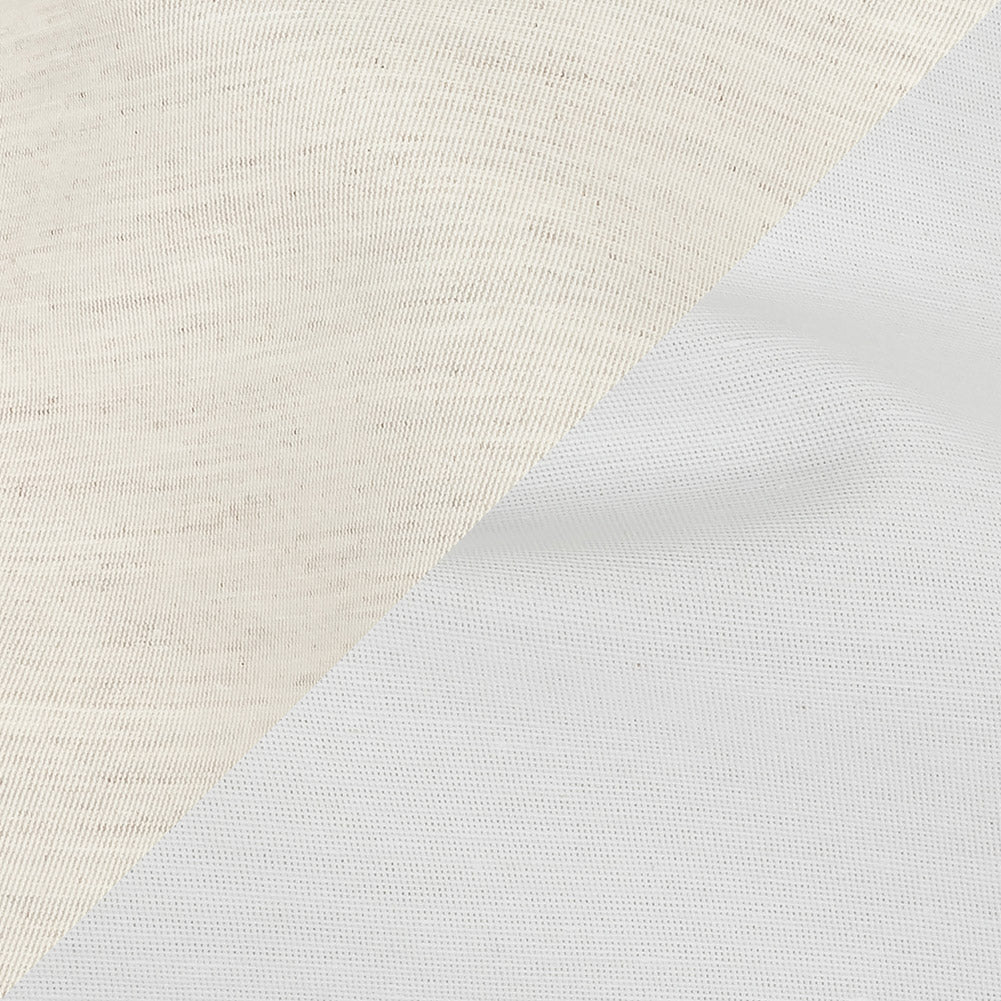 Heathered Ivory and White Reversible Double Wide Twill - Detail Heathered Ivory and White Reversible Double Wide Twill - Detail