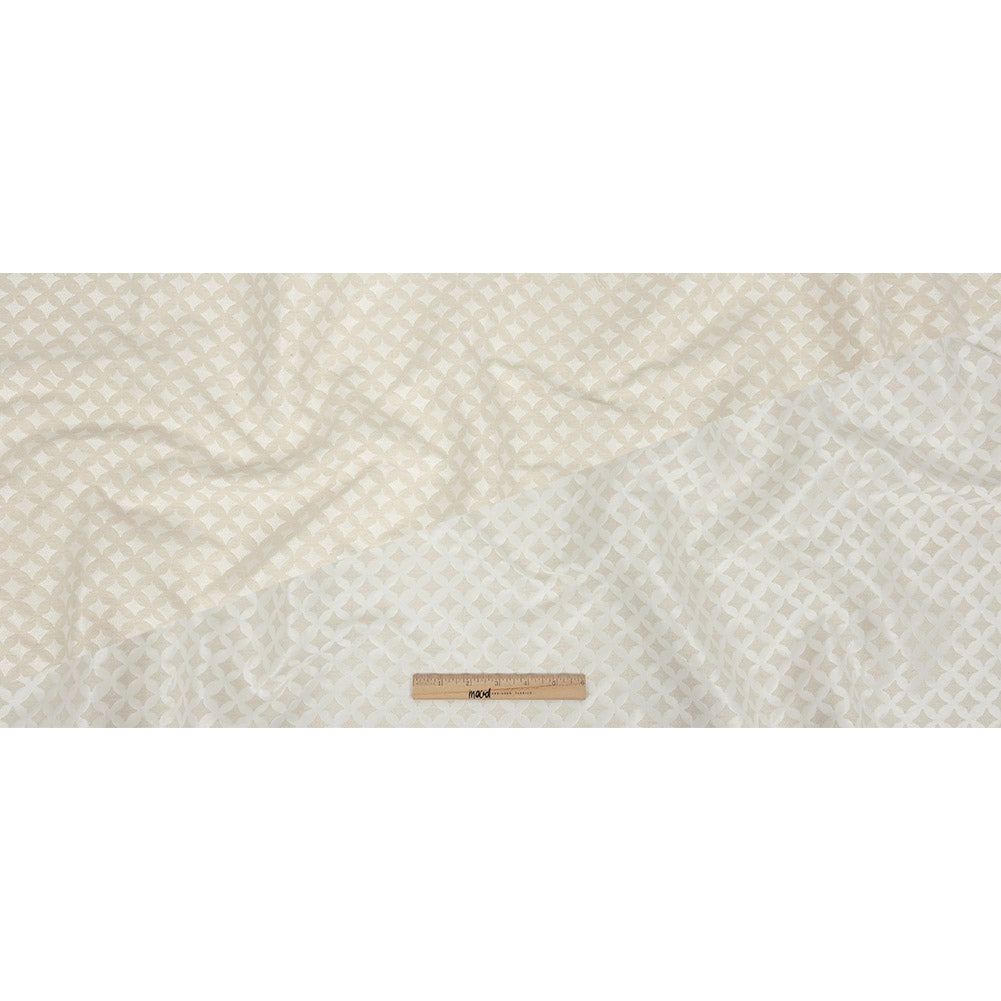 Ivory Quatrefoil Blended Polyester Jacquard - Full Ivory Quatrefoil Blended Polyester Jacquard - Full