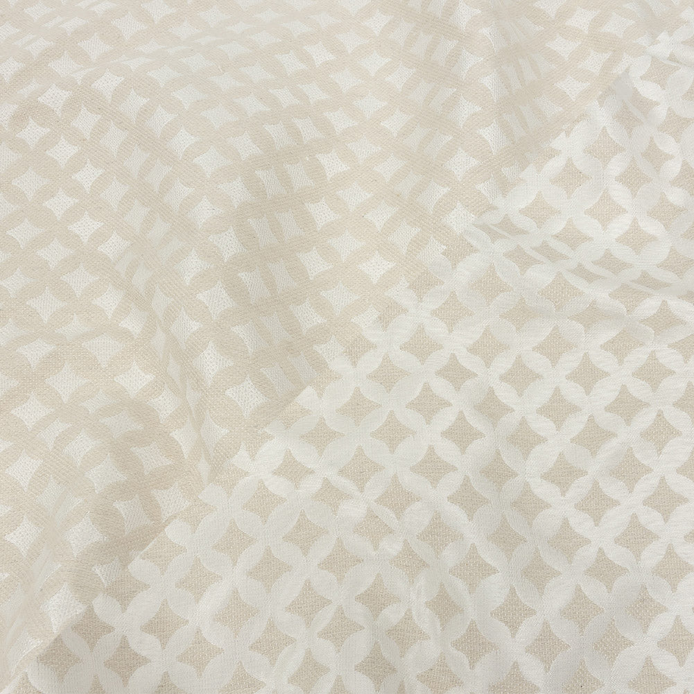 Ivory Quatrefoil Blended Polyester Jacquard Ivory Quatrefoil Blended Polyester Jacquard