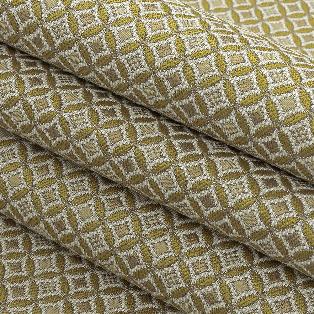 Gold Quatrefoil Blended Polyester Jacquard - Folded Gold Quatrefoil Blended Polyester Jacquard - Folded