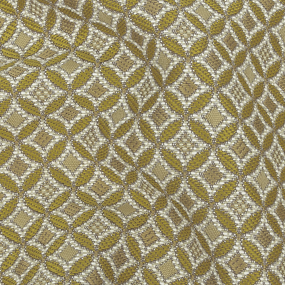 Gold Quatrefoil Blended Polyester Jacquard - Detail Gold Quatrefoil Blended Polyester Jacquard - Detail