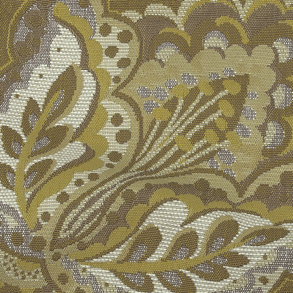 Gold Jacobean Floral Blended Polyester Jacquard - Detail Gold Jacobean Floral Blended Polyester Jacquard - Detail