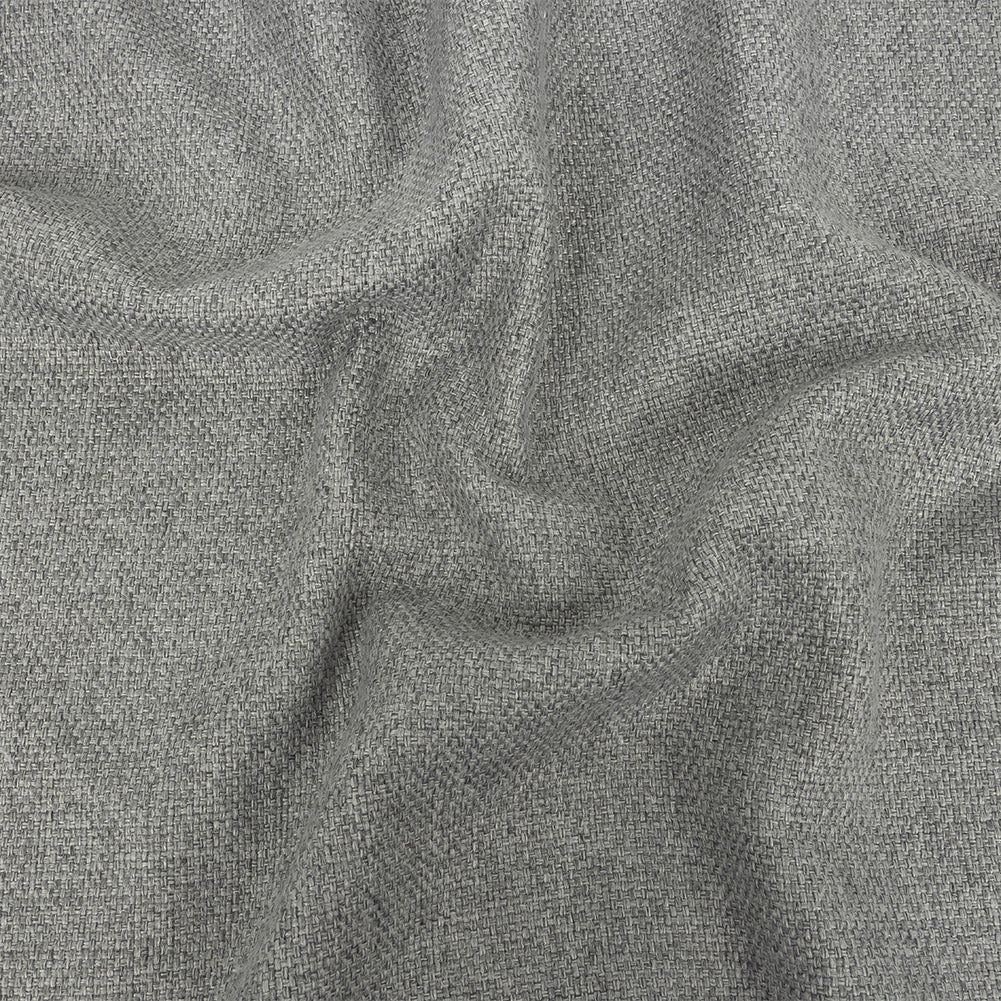 Silver Basketwoven Polyester and Cotton Home Decor Fabric