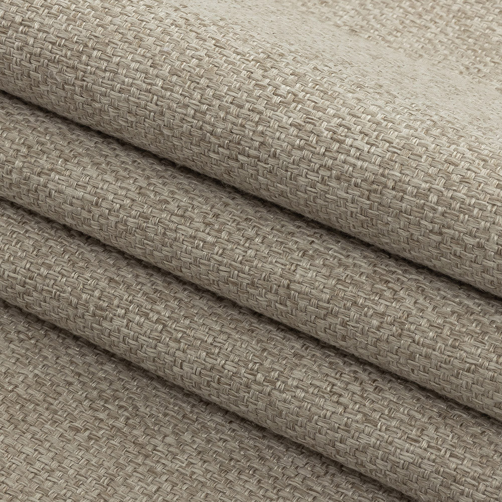 Light Beige Basketwoven Polyester and Cotton Home Decor Fabric - Folded Light Beige Basketwoven Polyester and Cotton Home Decor Fabric - Folded