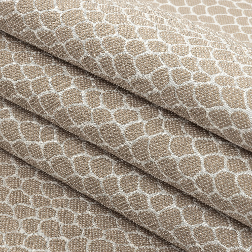 Khaki Scaled Blended Polyester Jacquard - Folded Khaki Scaled Blended Polyester Jacquard - Folded