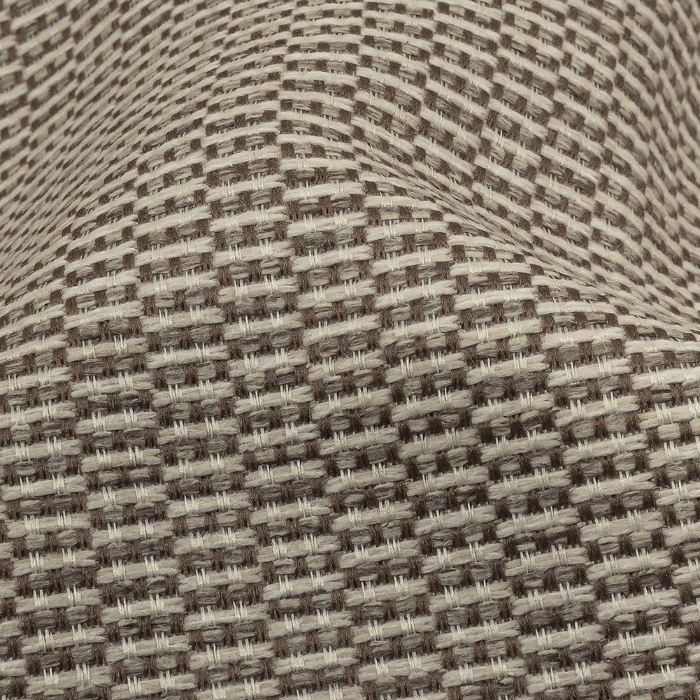 Brown and Gray Rectangles Polyester Jacquard - Detail Brown and Gray Rectangles Polyester Jacquard - Detail
