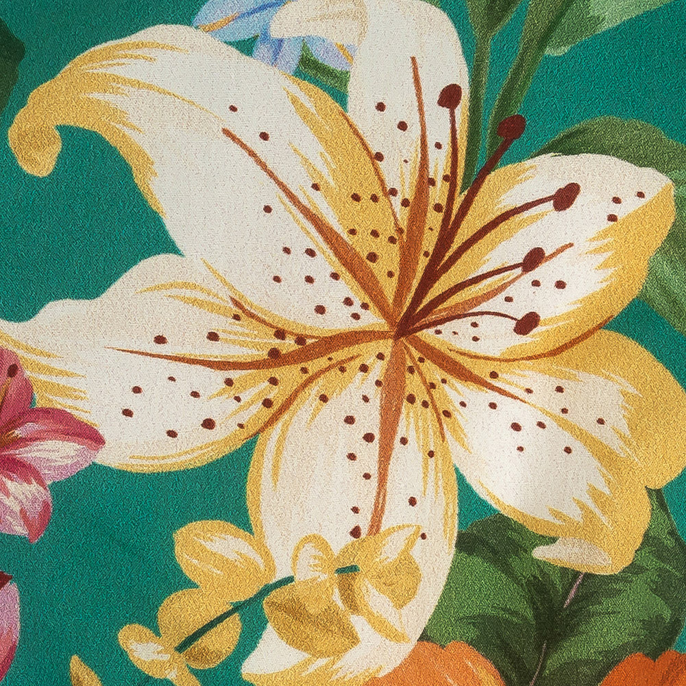 Mood Exclusive Teal Juno's Bounty Cotton Shirting - Detail Mood Exclusive Teal Juno's Bounty Cotton Shirting - Detail