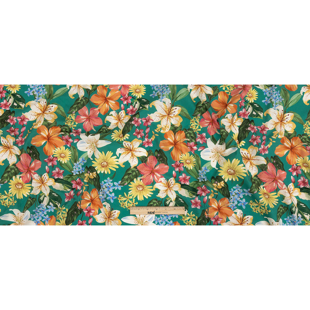 Mood Exclusive Teal Juno's Bounty Cotton Shirting - Full Mood Exclusive Teal Juno's Bounty Cotton Shirting - Full
