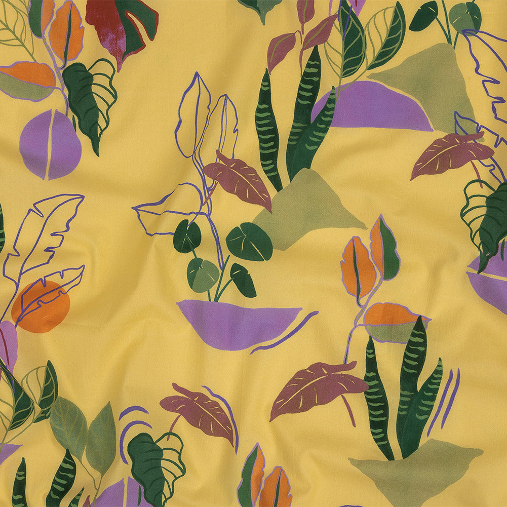 Mood Exclusive Yellow Succulent Contours Cotton Shirting Mood Exclusive Yellow Succulent Contours Cotton Shirting