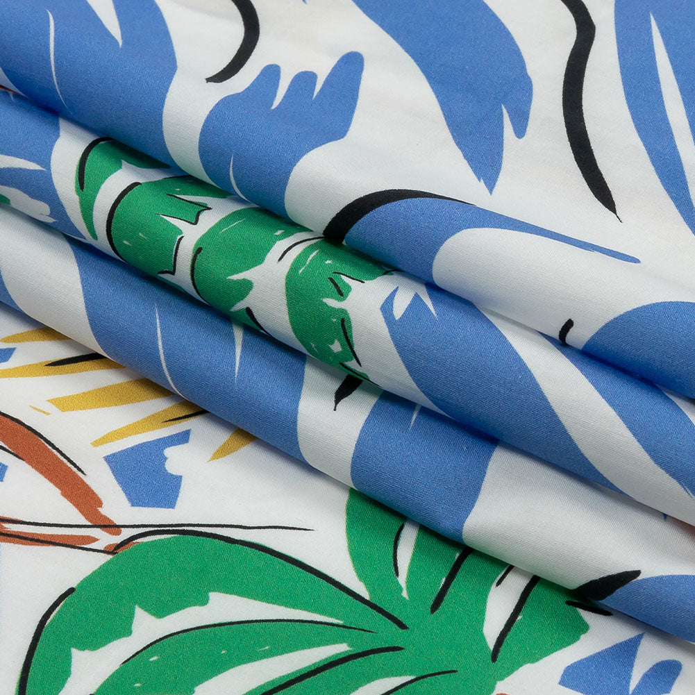 Mood Exclusive Blue Foliate Figment Cotton Shirting - Folded Mood Exclusive Blue Foliate Figment Cotton Shirting - Folded