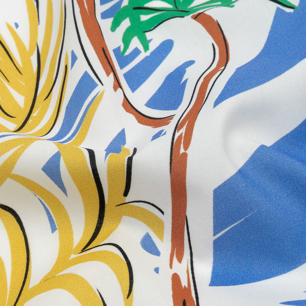 Mood Exclusive Blue Foliate Figment Cotton Shirting - Detail Mood Exclusive Blue Foliate Figment Cotton Shirting - Detail
