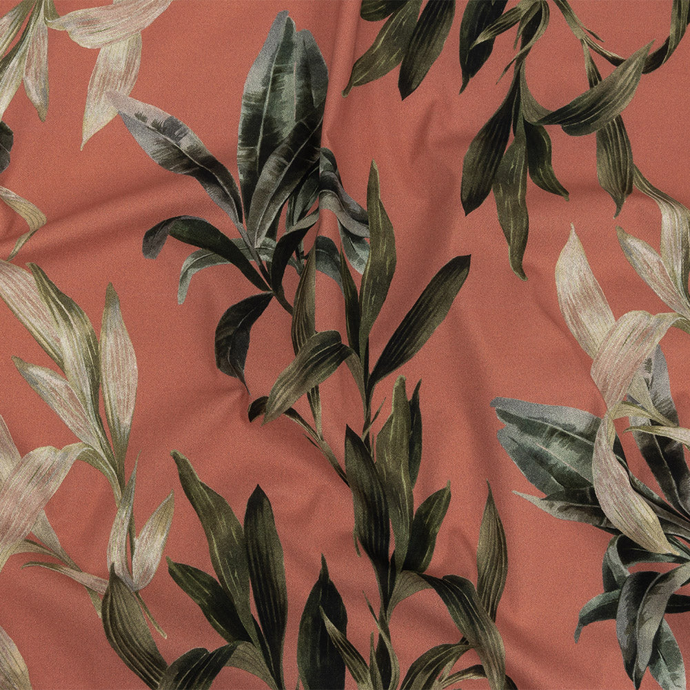 Mood Exclusive Coral To Leaf Alone Stretch Cotton Twill Mood Exclusive Coral To Leaf Alone Stretch Cotton Twill