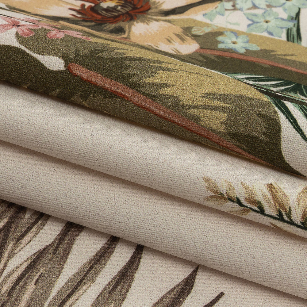 Mood Exclusive Pale Beige Floral Frenzy Stretch Cotton Twill Folded Mood Exclusive Pale Beige Floral Frenzy Stretch Cotton Twill Folded