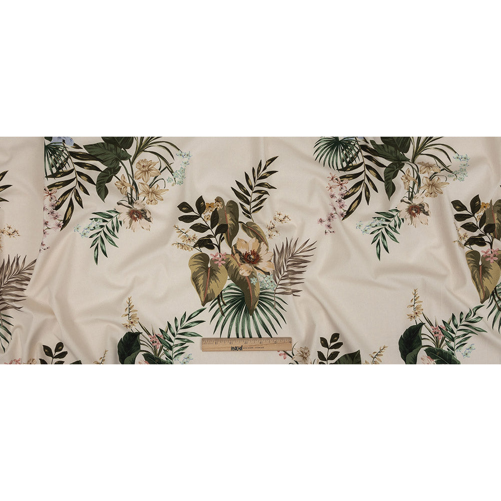 Mood Exclusive Pale Beige Floral Frenzy Stretch Cotton Twill Full Mood Exclusive Pale Beige Floral Frenzy Stretch Cotton Twill Full