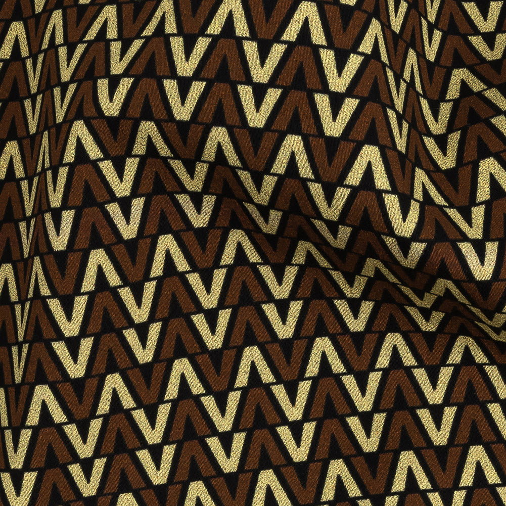 Stretch Cotton and Viscose Sateen Print - Brown and Cream Skinny Chevron - Mood Exclusive V for Visionary Detail Stretch Cotton and Viscose Sateen Print - Brown and Cream Skinny Chevron - Mood Exclusive V for Visionary Detail