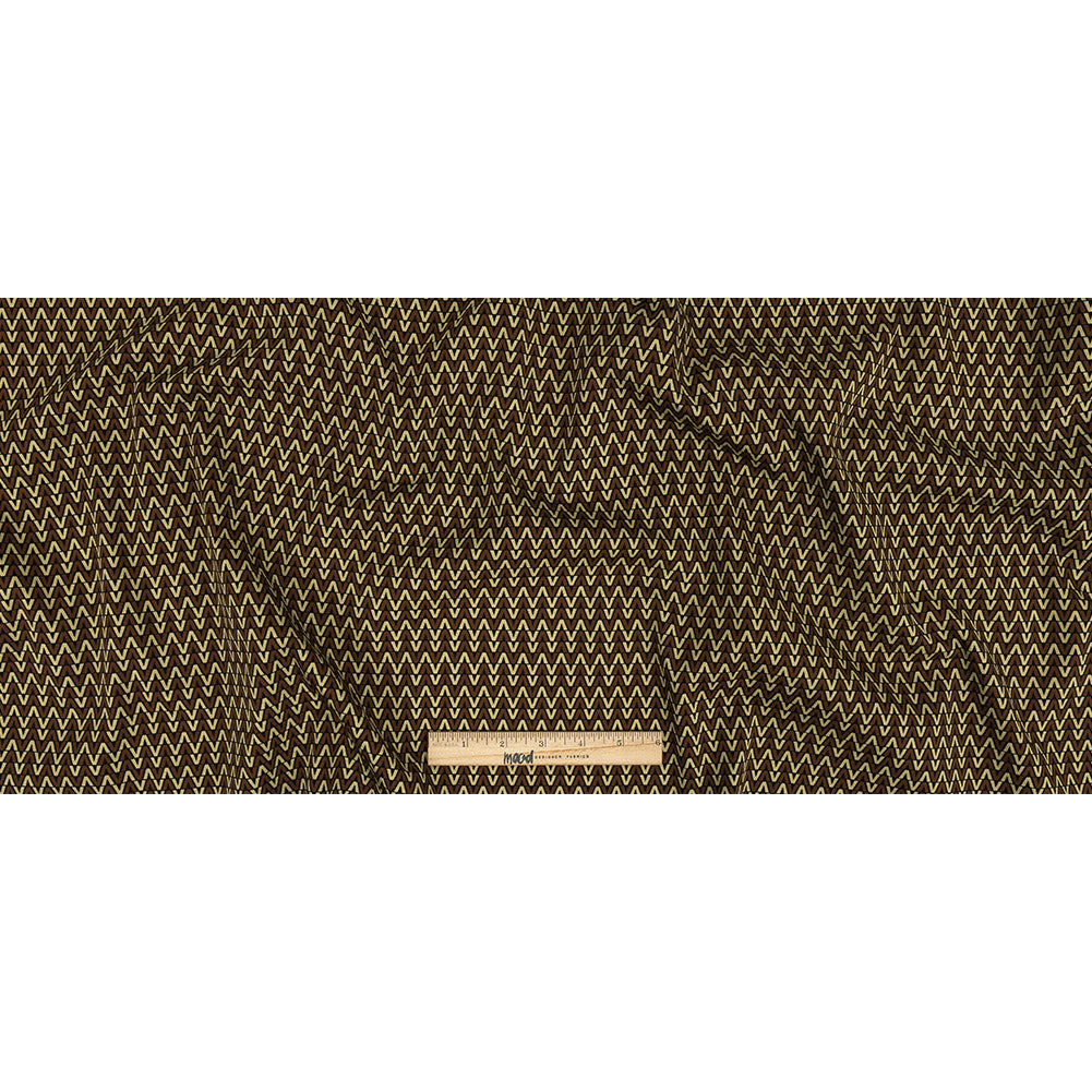 Stretch Cotton and Viscose Sateen Print - Brown and Cream Skinny Chevron - Mood Exclusive V for Visionary Full Stretch Cotton and Viscose Sateen Print - Brown and Cream Skinny Chevron - Mood Exclusive V for Visionary Full