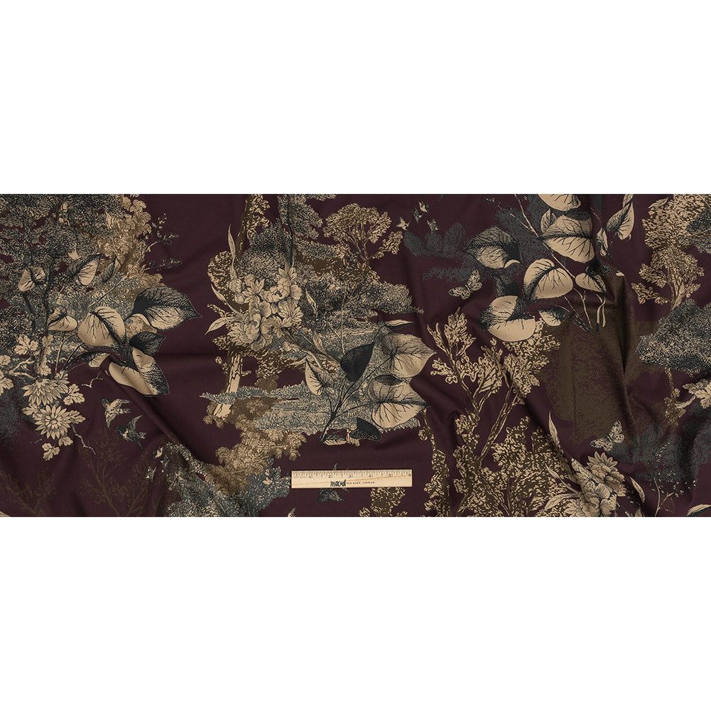 Mood Exclusive Burgundy Flying Home Stretch Cotton Poplin - Full Mood Exclusive Burgundy Flying Home Stretch Cotton Poplin - Full