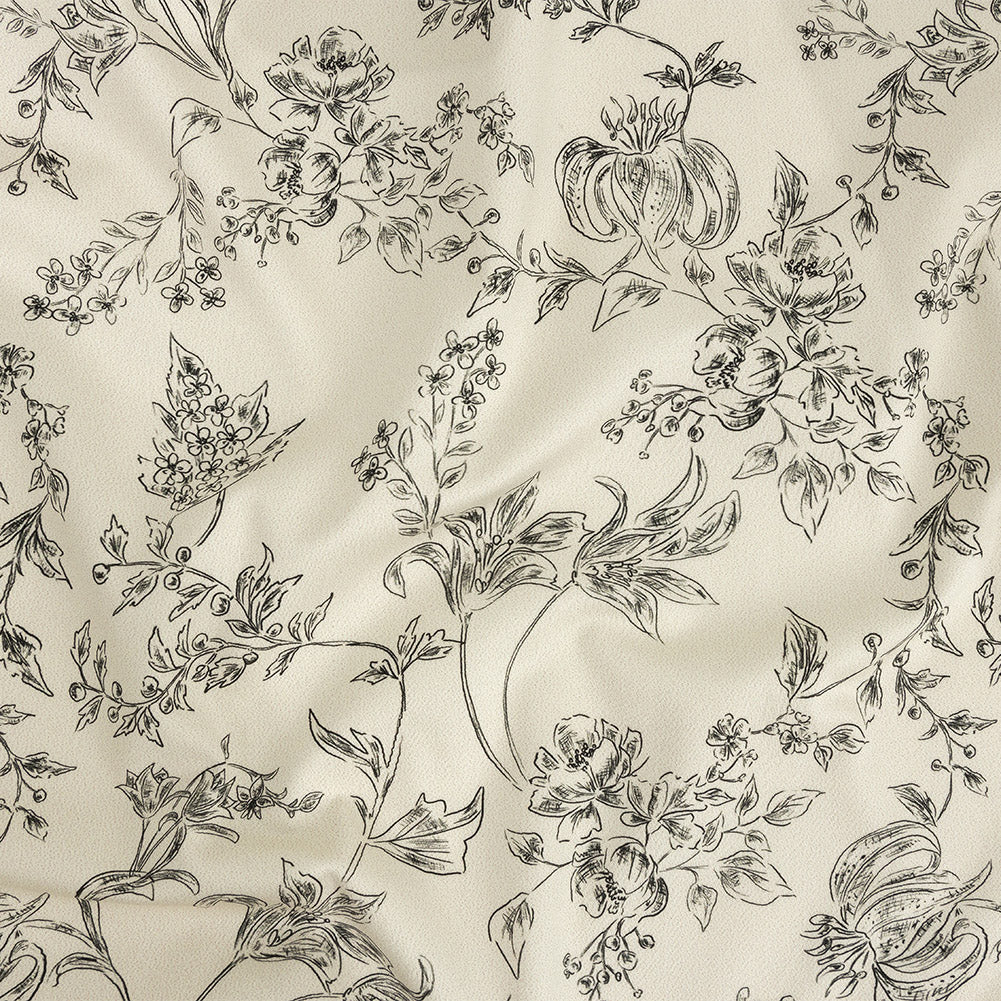 Mood Exclusive Ivory Organic Delineation Stretch Cotton Sateen Mood Exclusive Ivory Organic Delineation Stretch Cotton Sateen