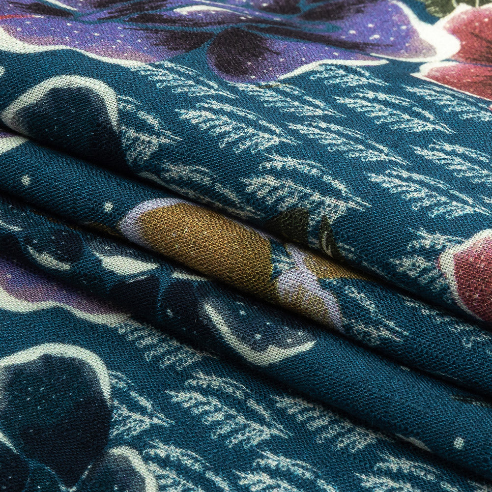 Mood Exclusive Bright Navy Melange de Fleurs Slubbed Viscose Woven - Folded Mood Exclusive Bright Navy Melange de Fleurs Slubbed Viscose Woven - Folded