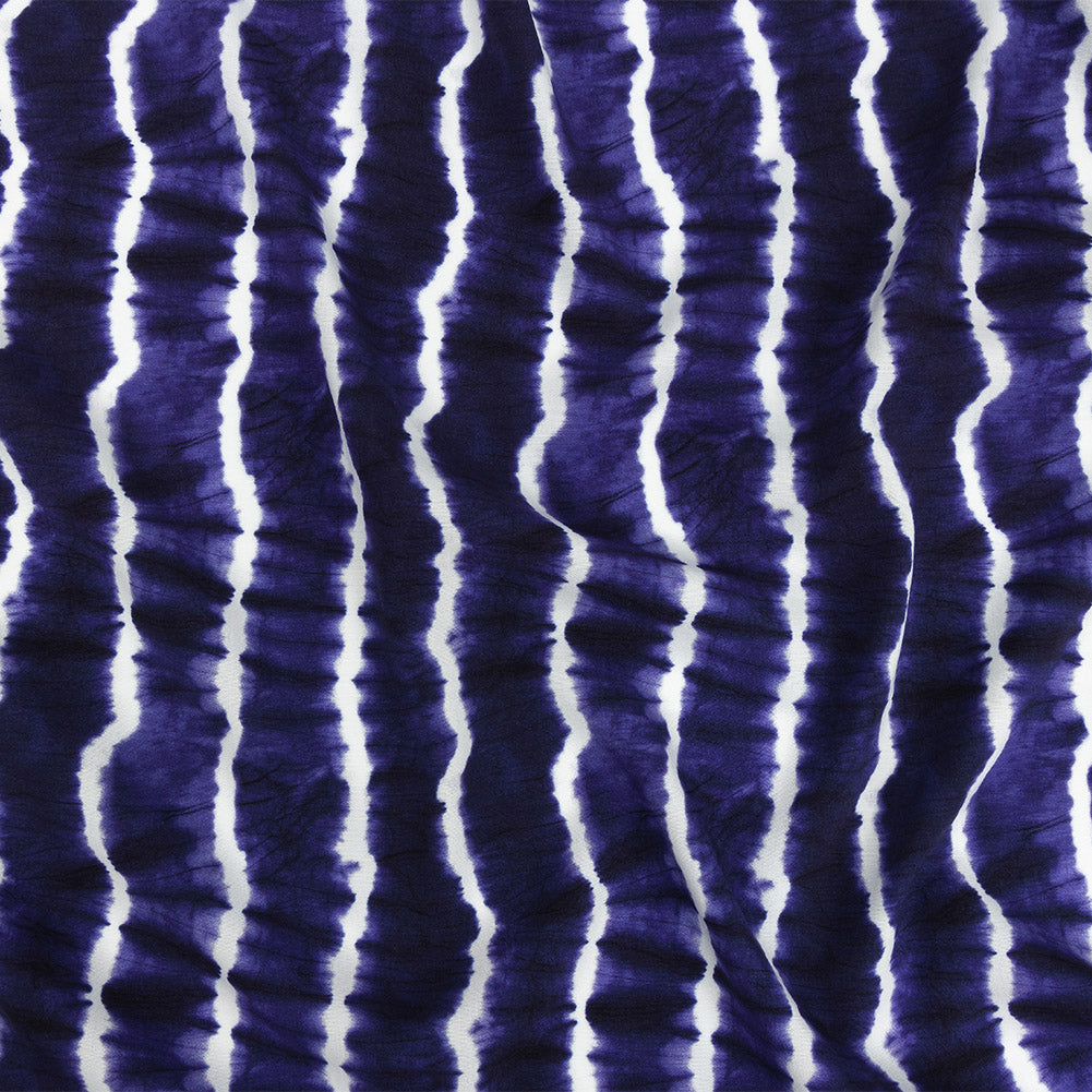 Mood Exclusive Navy Twisted Tie Dye Stretch Viscose Batiste Mood Exclusive Navy Twisted Tie Dye Stretch Viscose Batiste