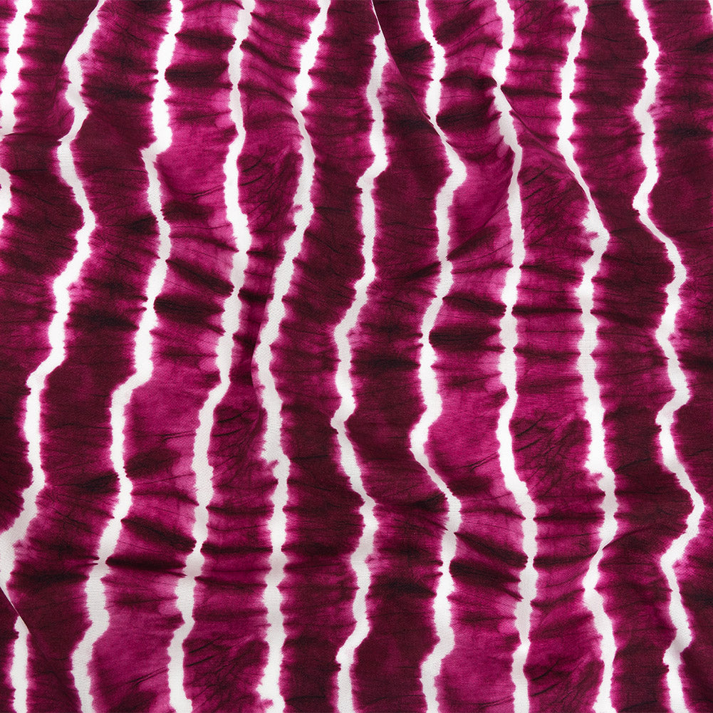 Stretch Viscose Batiste Print - Fuchsia and White Tie Dye - Mood Exclusive Making Waves Stretch Viscose Batiste Print - Fuchsia and White Tie Dye - Mood Exclusive Making Waves