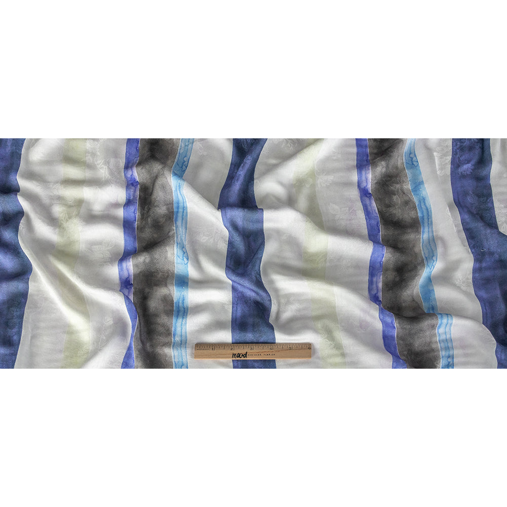 Mood Exclusive Blue Wayfaring Waterlines Flowery Viscose Jacquard - Full Mood Exclusive Blue Wayfaring Waterlines Flowery Viscose Jacquard - Full