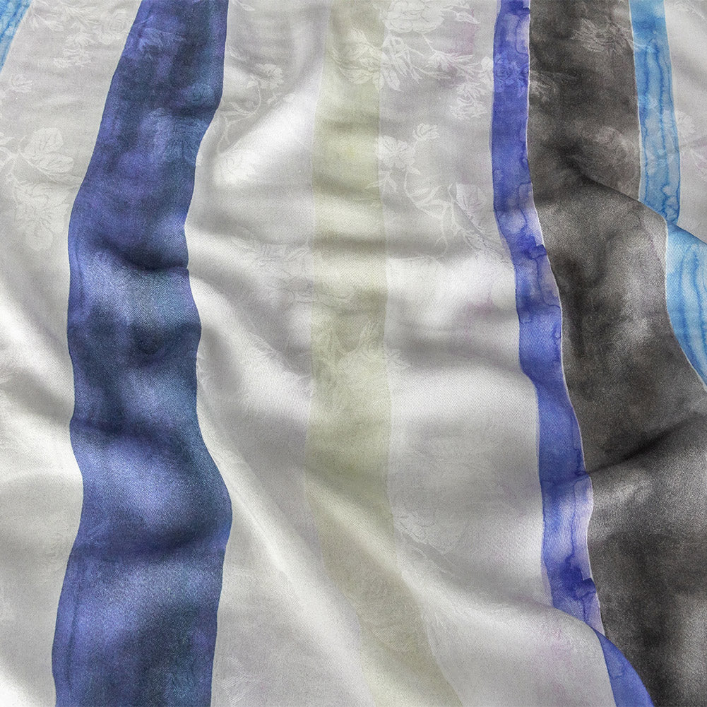 Mood Exclusive Blue Wayfaring Waterlines Flowery Viscose Jacquard Mood Exclusive Blue Wayfaring Waterlines Flowery Viscose Jacquard