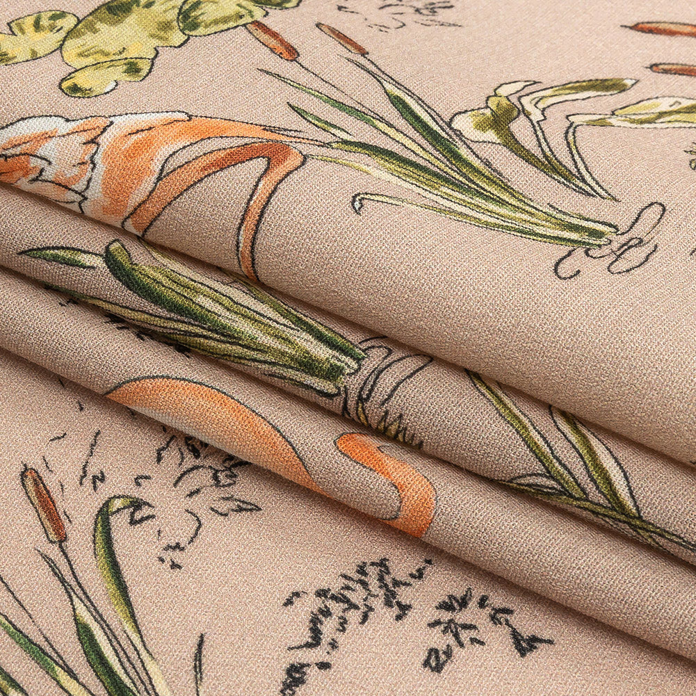 Mood Exclusive Taupe Flamingo Festivities Sustainable Viscose Woven - Folded Mood Exclusive Taupe Flamingo Festivities Sustainable Viscose Woven - Folded