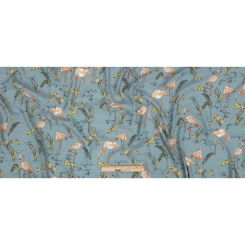 Mood Exclusive Steel Blue Flamingo Festivities Sustainable Viscose Woven - Full Mood Exclusive Steel Blue Flamingo Festivities Sustainable Viscose Woven - Full