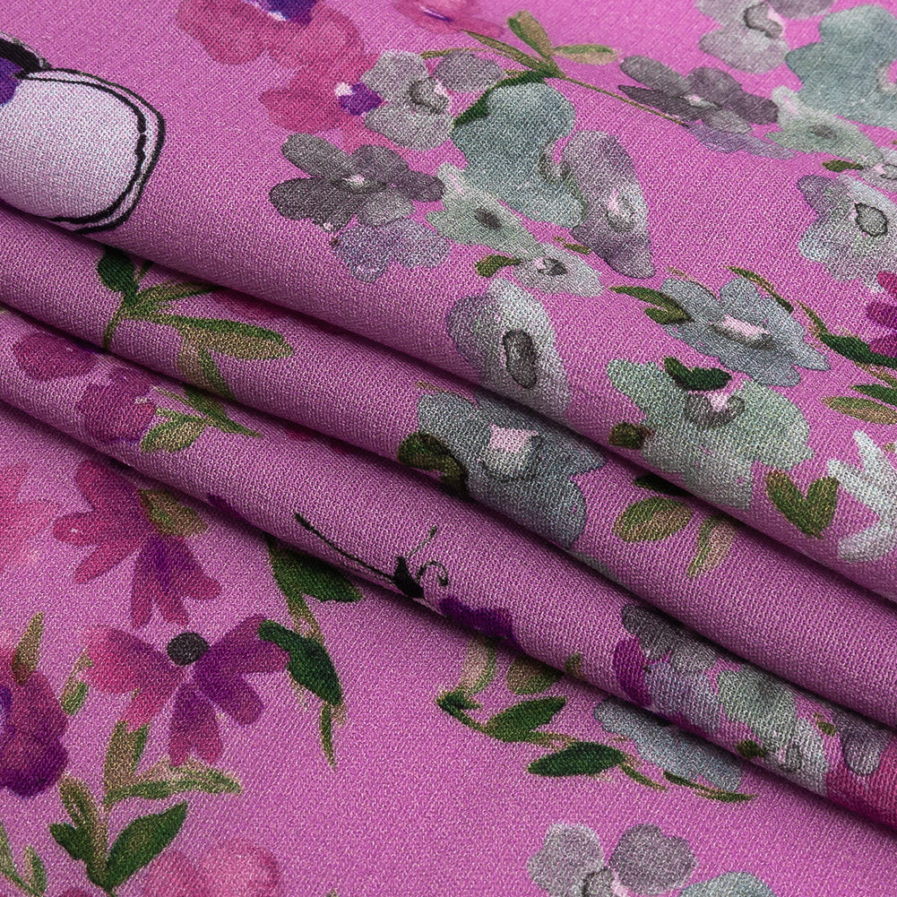 Sustainable Viscose Woven Print - Orchid Butterflies and Flowers - Mood Exclusive Mariposa Oasis Folded Sustainable Viscose Woven Print - Orchid Butterflies and Flowers - Mood Exclusive Mariposa Oasis Folded